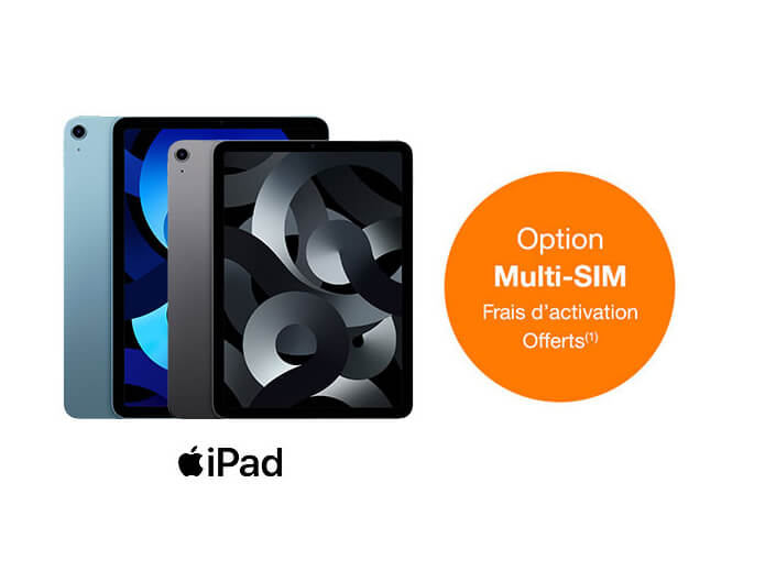 iPad Apple avec option Multi-SIM Internet