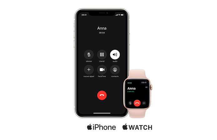Appel sur iPhone et Apple Watch Apple