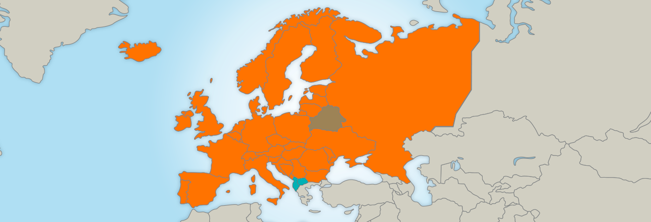 Zoom sur la carte de l'Europe