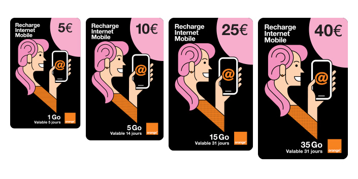Orange Carte sim prépayée orange 4G mobicarte 5€ de crédit inclus sans abonnement 